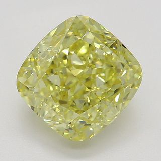 1.35 ct, Natural Fancy Intense Yellow Even Color, VVS1, Cushion cut Diamond (GIA Graded), Appraised Value: $30,500 