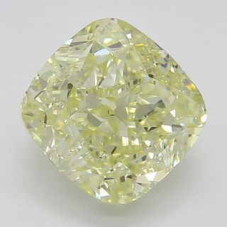 1.50 ct, Natural Fancy Light Yellow Even Color, VVS2, Cushion cut Diamond (GIA Graded), Appraised Value: $16,600 