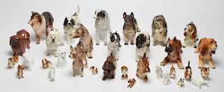 32 Ceramic Dog Figurines, Many Japanese