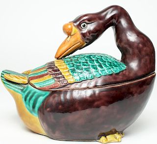 Chinese Export- Style Goose Tureen