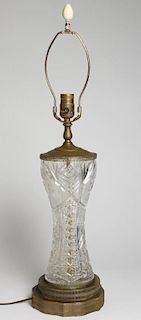 Brass & Cut Crystal Table Lamp