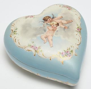 A.K. France Hand-Painted Porcelain Trinket Box