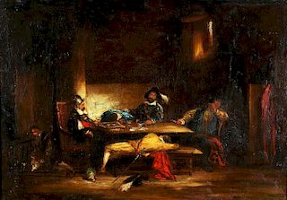 Dutch School Oil on Canvas- Tavern or Genre Scene