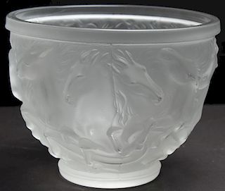 Lalique-Style Frosted Glass Bowl