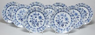 9 Meissen Porcelain "Blue Onion" Salad Plates