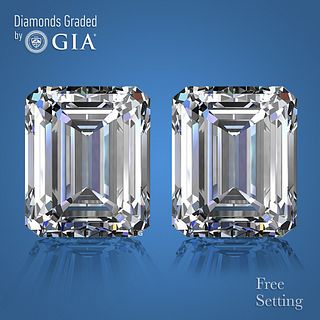 10.03 carat diamond pair, Emerald cut Diamonds GIA Graded 1) 5.01 ct, Color H, VS2 2) 5.02 ct, Color H, VS2. Appraised Value: $789,800 