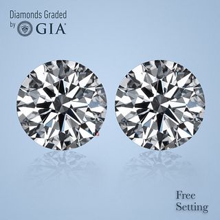 6.02 carat diamond pair, Round cut Diamonds GIA Graded 1) 3.01 ct, Color F, VS2 2) 3.01 ct, Color G, SI1. Appraised Value: $308,100 