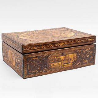 French Straw Marquetry Box