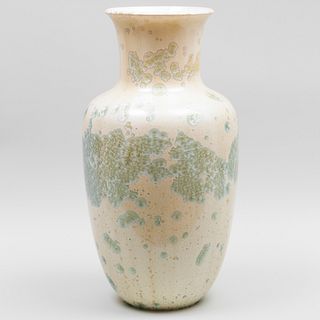 Large Sevres Crystalline Glazed Porcelain Vase