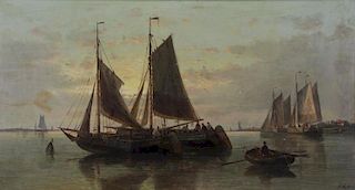 HULK, Abraham. Oil on Canvas. Fishing Boats at