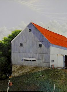 SMITH, Gerald. Oil on Canvas. Barn, Woodbridge, CT