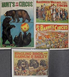 Lot of 4 Vintage Circus Posters.