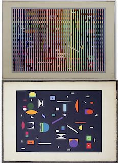 AGAM, Yakov. Two Signed Color Screenprints.