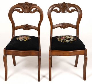 AMERICAN ROCOCO REVIVAL / VICTORIAN SIDE CHAIRS, PAIR