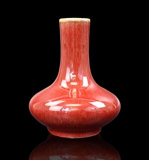 Chinese Red Flambe Glazed Vase, 18th C.