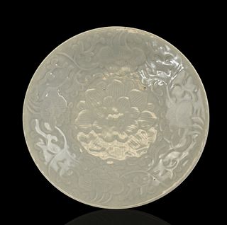 Chinese Celadon Charger w/ Lotus Flower,19th C.