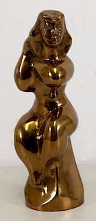 GROSS, Chaim. Polished Bronze Sculpture. Seated