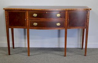 Ethan Allen Mahogany, Inlaid and Banded Serpentine