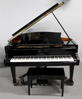 K.KAWAI. Black Lacquered KG-2D Grand Piano.