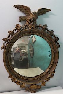 Antique Carved and Giltwood Sheraton Style Convex