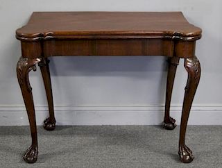 Chippendale Mahogany Flip Top Game Table.