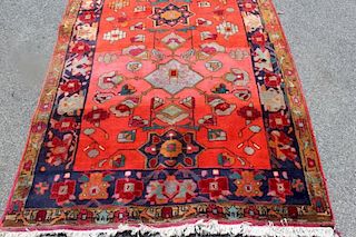 Vintage and Finely Woven Sarouk Style Area Carpet.