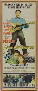 Vintage Framed "Love Me Tender " Poster.