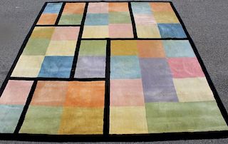 Vintage  Roomsize Abstract Color Carpet.