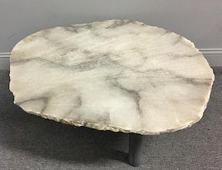 Modernist Stone Slab Top Coffee Table.