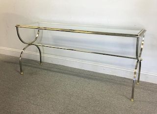 Modern Deco Style Console Table with Glass Top.