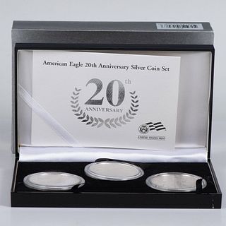 2006 3PC 20TH ANNIVERSARY SILVER COIN SET US MINT