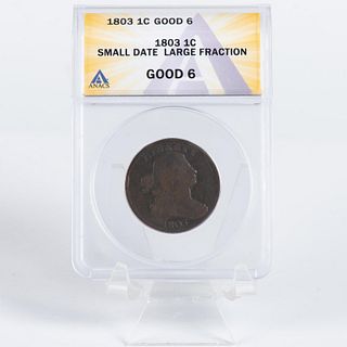 1803 LARGE 1C SMALL DATE LARGE FRACTION ANACS GRADED G6