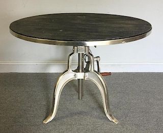 Industrial Style Polished Steel Adjustable Table