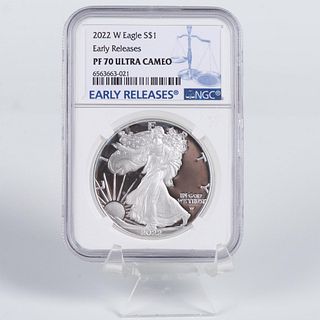 2022 PROOF ULTRA CAMEO EARLY RELEASE SILVER EAGLE NGC PF70