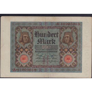 Antique 1920 German 100 Mark Banknote