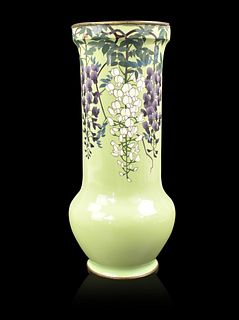 Japanese Cloisonne Enamel Floral Vase,Meiji Period