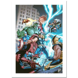 Stan Lee Signed, Marvel Comics AP Limited Edition Canvas "Marvel Adventures: The Avengers #31" with Certificate of Authenticity.