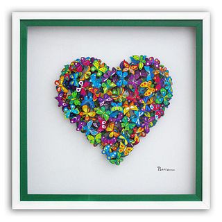 Patricia Govezensky, "Love in Paradise" Limited Edition 3D Multilayered Woodcut, Hand Signed with Letter of Authenticity.