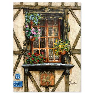 Viktor Shvaiko, "Windows of France" Hand Embellished Limited Edition Printer's Proof on Canvas, Numbered and Hand Signed with Letter of Authenticity.