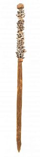 A Carved Wood and Shell Club, FIRST HALF OF 20TH CENTURY,