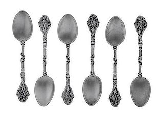 A Set of Six American Silver Teaspoons, Gorham Mfg. Co., Providence, RI, 20th Century, Early 20th Century, Versailles pattern, w