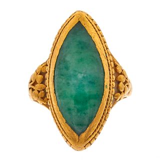 Jade, 24k Yellow Gold Ring