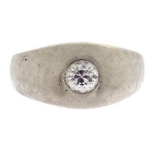 Gent's Diamond, 14k White Gold Ring