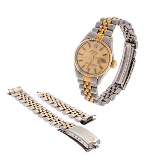 Ladies Rolex Oyster Perpetual Datejust, 18k, Stainless Steel Wristwatch