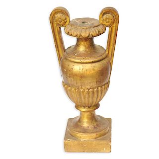 An Italian Wooden Vase With Gold.