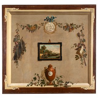 Continental Tromp l'Oeil Painted Panel, Mid 19th Century
