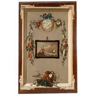 Continental Trompe l'Oeil Painted Panel, Mid-19th Century