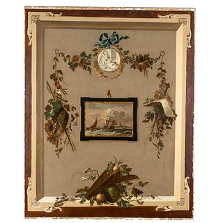 Continental Trompe l'Oeil Painted Panel, MId-19th Century