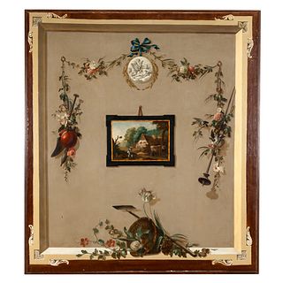 Continental Trompe l'Oeil Painted Panel, MId-19th Century