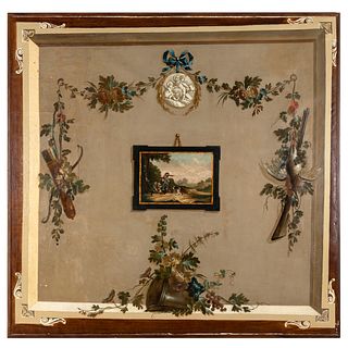 Continental Trompe l'Oeil Painted Panel, Mid-19th Century